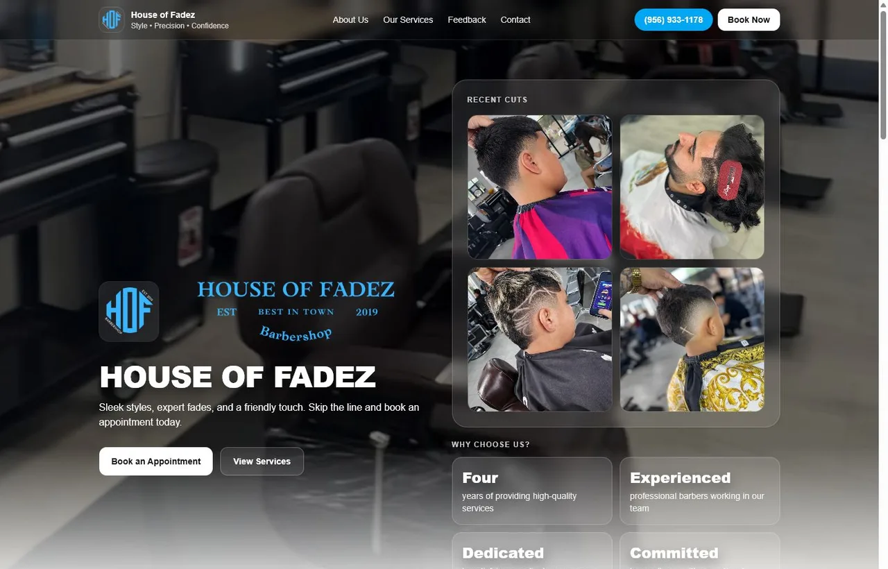 House of Fadez homepage screenshot